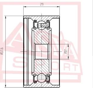 ASVA TYBP-017 - Ролик натяжителя, клиновой ремень avtokuzovplus.com.ua