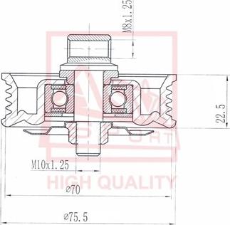 ASVA TYBP-032 - Натяжна ролик, клиновий ремінь autocars.com.ua