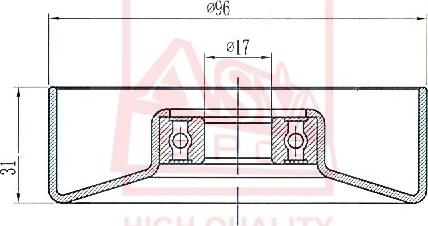 ASVA TYBP-052 - Ролик натяжителя, клиновой ремень avtokuzovplus.com.ua