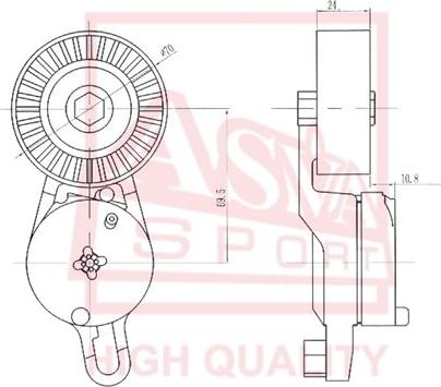 ASVA TYBT-003 - Натягувач ременя, клинові зуб. autocars.com.ua