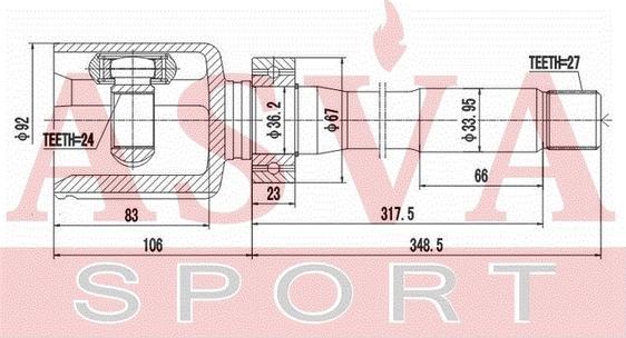 ASVA TYIR-GYL15 - Шарнірний комплект, ШРУС, приводний вал autocars.com.ua