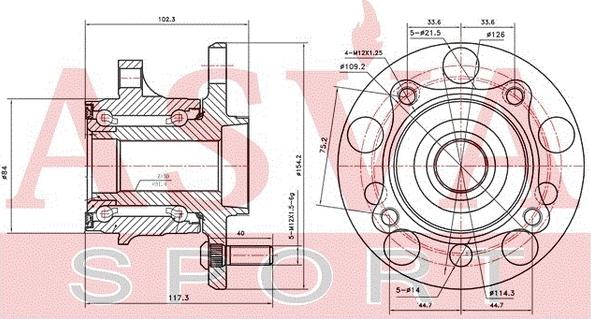 ASVA TYWH-GSE20MR - Маточина колеса autocars.com.ua