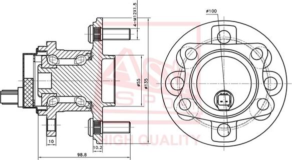 ASVA TYWH-KSP90R - Маточина колеса autocars.com.ua