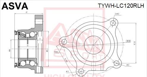 ASVA TYWH-LC120RLH - Ступица колеса, поворотный кулак avtokuzovplus.com.ua