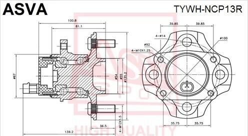 ASVA TYWH-NCP13R - Маточина колеса autocars.com.ua