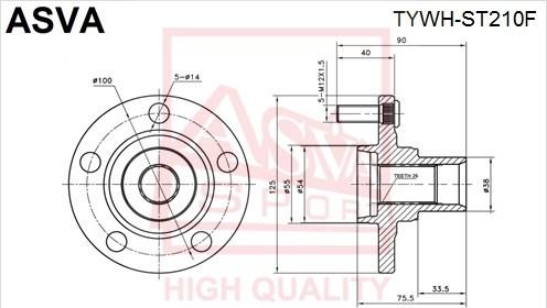 ASVA TYWH-ST210F - Маточина колеса autocars.com.ua