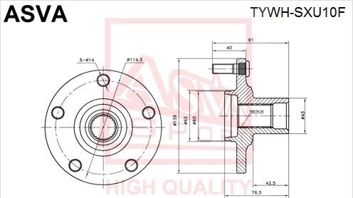 ASVA TYWH-SXU10F - Маточина колеса autocars.com.ua