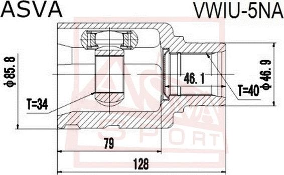 ASVA VWIU-5NA - Шарнирный комплект, ШРУС, приводной вал avtokuzovplus.com.ua