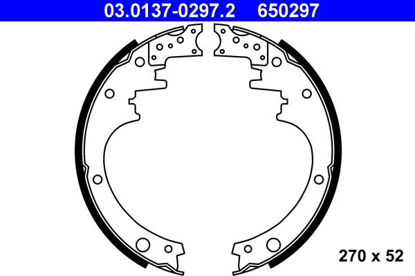 ATE 03.0137-0297.2 - Комплект тормозных колодок, барабанные avtokuzovplus.com.ua