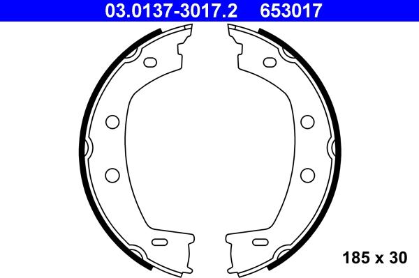 ATE 03.0137-3017.2 - Комплект тормозов, ручник, парковка avtokuzovplus.com.ua