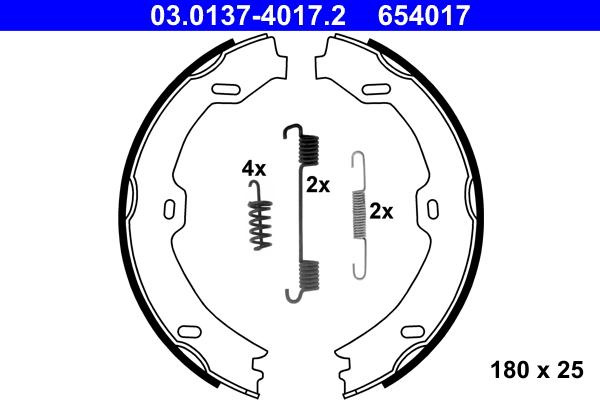 ATE 03.0137-4017.2 - Комплект тормозов, ручник, парковка autodnr.net