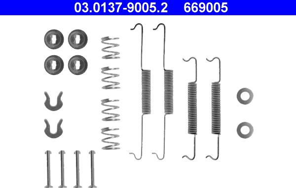 ATE 03.0137-9005.2 - Комплектуючі, барабанний гальмівний механізм autocars.com.ua
