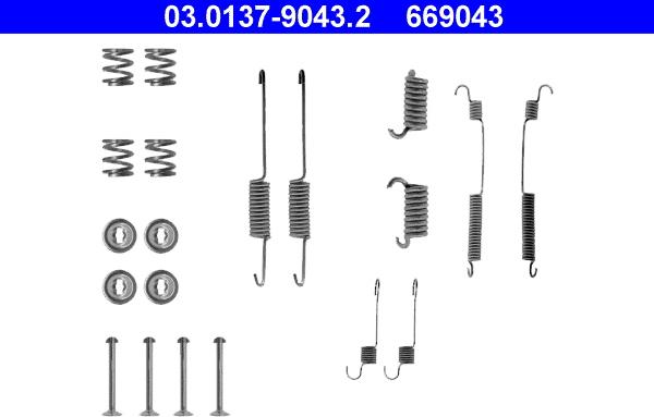ATE 03.0137-9043.2 - Комплектуючі, барабанний гальмівний механізм autocars.com.ua