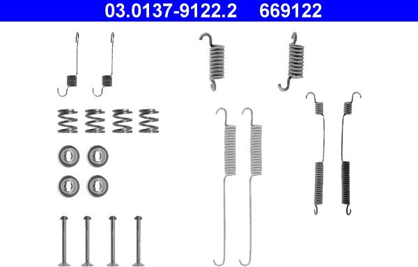 ATE 03.0137-9122.2 - Комплектуючі, барабанний гальмівний механізм autocars.com.ua