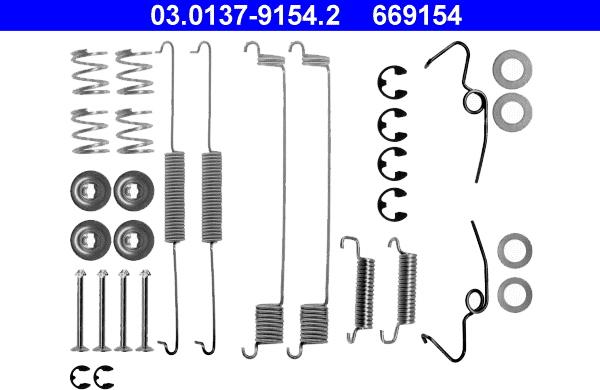 ATE 03.0137-9154.2 - Комплектуючі, барабанний гальмівний механізм autocars.com.ua