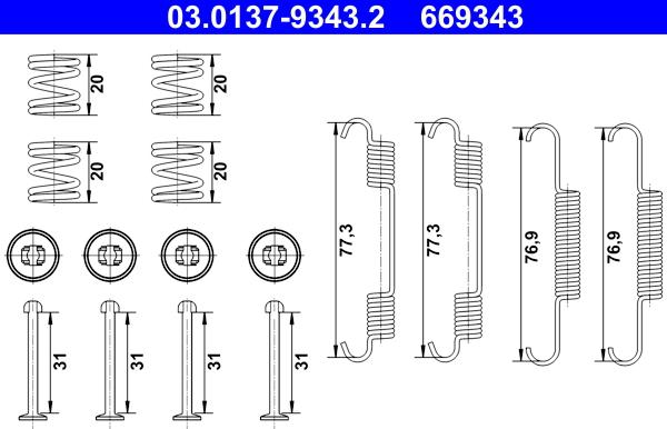 ATE 03.0137-9343.2 - Комплектуючі, гальмівна система autocars.com.ua