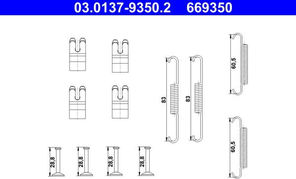 ATE 03.0137-9350.2 - Комплектуючі, гальмівна система autocars.com.ua