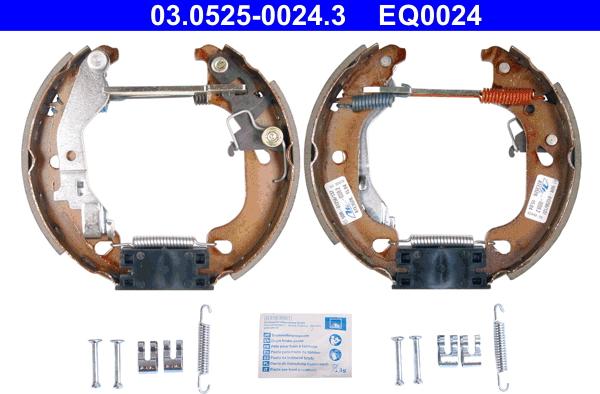 ATE 03.0525-0024.3 - Комплект гальм, барабанний механізм autocars.com.ua