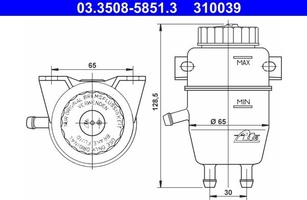 ATE 03.3508-5851.3 - Компенсаційний бак, гальмівна рідина autocars.com.ua
