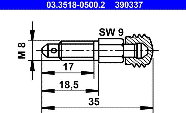 ATE 03.3518-0500.2 - Болт повітряного клапана / вентиль autocars.com.ua