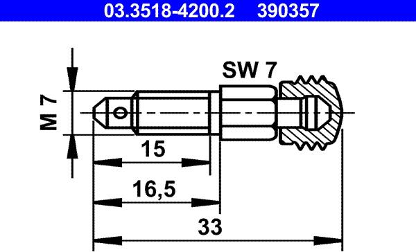 ATE 03.3518-4200.2 - Болт воздушного клапана / вентиль autodnr.net