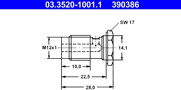 ATE 03.3520-1001.1 - Порожній болт autocars.com.ua