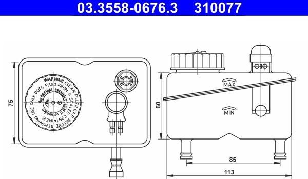 ATE 03.3558-0676.3 - Компенсаційний бак, гальмівна рідина autocars.com.ua