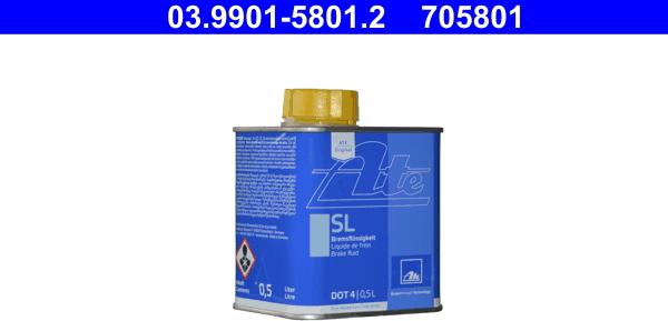 ATE 03.9901-5801.2 - Тормозная жидкость DOT4 0.5L. autocars.com.ua