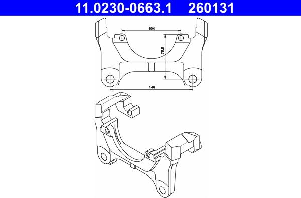 ATE 11.0230-0663.1 - Кронштейн, корпус скобы тормоза autodnr.net