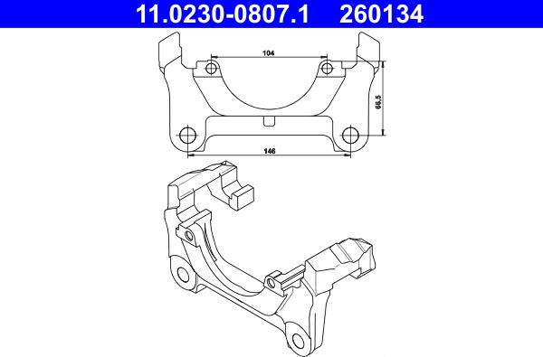 ATE 11.0230-0807.1 - Кронштейн, корпус скоби гальма autocars.com.ua