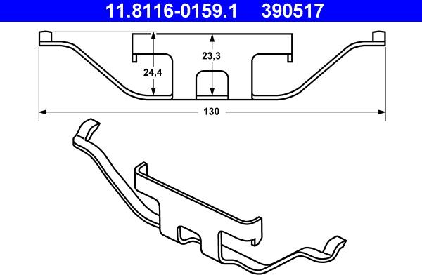 ATE 11.8116-0159.1 - Пружина, гальмівний супорт autocars.com.ua