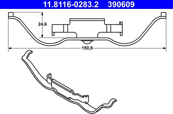 ATE 11.8116-0283.2 - Пружина, гальмівний супорт autocars.com.ua