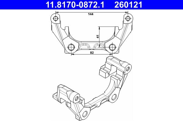 ATE 11.8170-0872.1 - Кронштейн, корпус скоби гальма autocars.com.ua