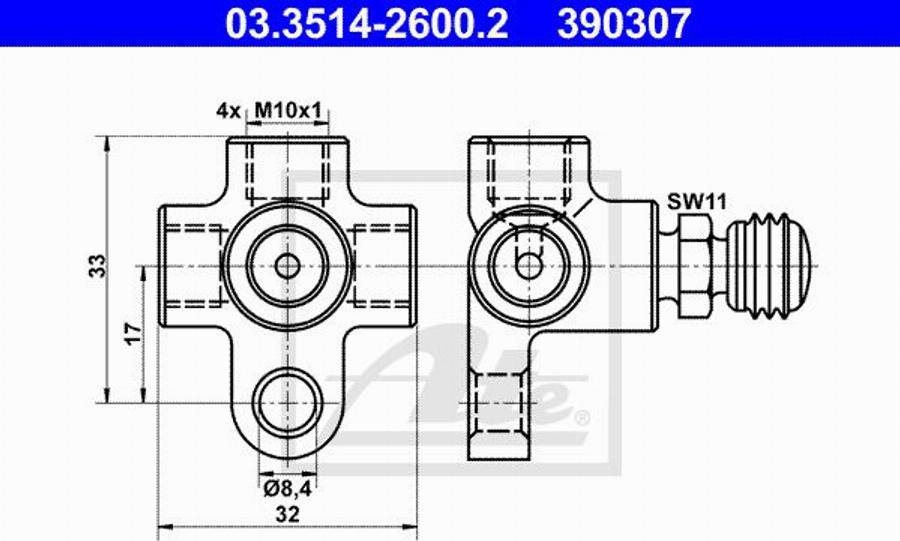 ATE 11.9571-9939.2 - Тормозной суппорт avtokuzovplus.com.ua