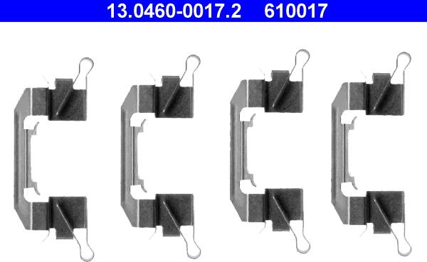 ATE 13.0460-0017.2 - Комплектующие для колодок дискового тормоза avtokuzovplus.com.ua