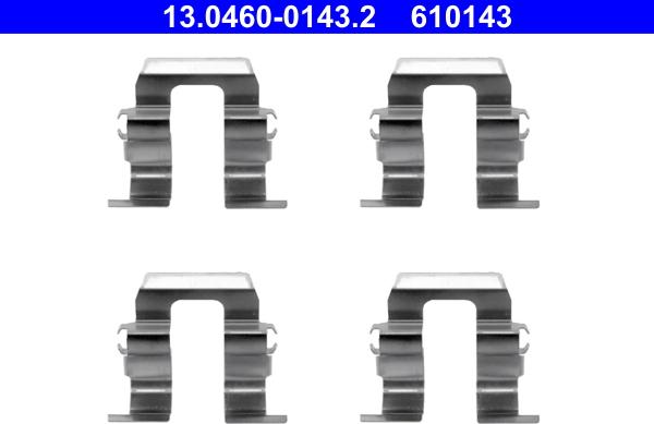 ATE 13.0460-0143.2 - Комплектуючі, колодки дискового гальма autocars.com.ua