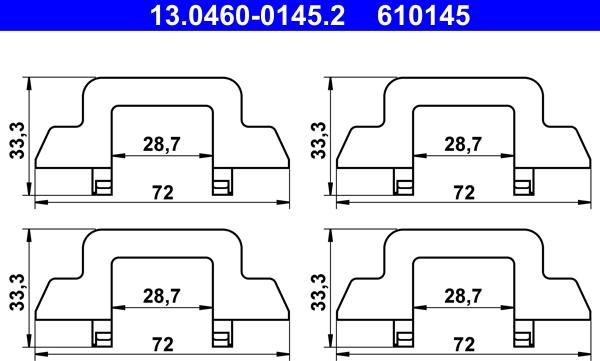 ATE 13.0460-0145.2 - Комплектующие для колодок дискового тормоза avtokuzovplus.com.ua