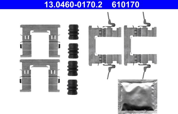 ATE 13.0460-0170.2 - Комплектующие для колодок дискового тормоза avtokuzovplus.com.ua