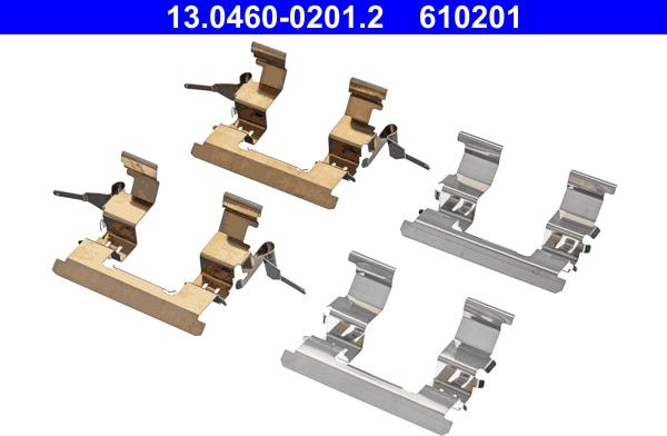 ATE 13.0460-0201.2 - Комплектуючі, колодки дискового гальма autocars.com.ua