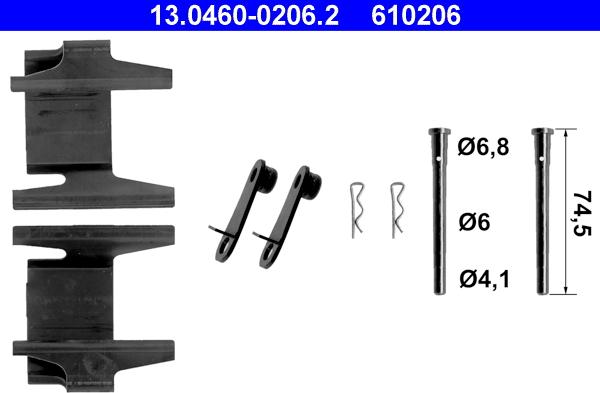 ATE 13.0460-0206.2 - Комплектующие для колодок дискового тормоза avtokuzovplus.com.ua