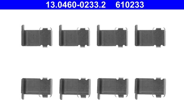 ATE 13.0460-0233.2 - Комплектуючі, колодки дискового гальма autocars.com.ua