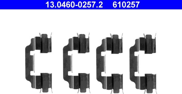 ATE 13.0460-0257.2 - Комплектующие для колодок дискового тормоза autodnr.net