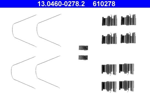 ATE 13.0460-0278.2 - Комплектующие для колодок дискового тормоза autodnr.net