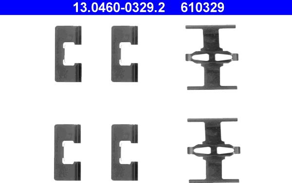 ATE 13.0460-0329.2 - Комплектующие для колодок дискового тормоза autodnr.net