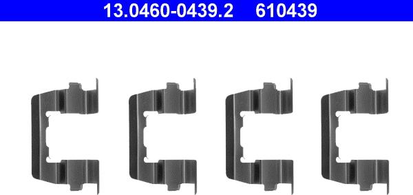 ATE 13.0460-0439.2 - Комплектующие для колодок дискового тормоза avtokuzovplus.com.ua