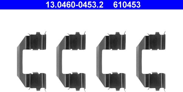 ATE 13.0460-0453.2 - Комплектуючі, колодки дискового гальма autocars.com.ua