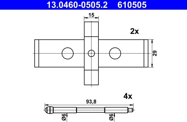 ATE 13.0460-0505.2 - Комплектующие для колодок дискового тормоза avtokuzovplus.com.ua