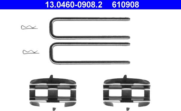 ATE 13.0460-0908.2 - Комплектуючі, колодки дискового гальма autocars.com.ua