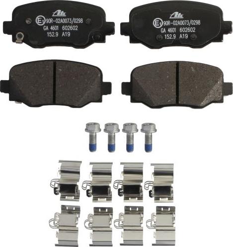 ATE 13.0460-2602.2 - Гальмівні колодки, дискові гальма autocars.com.ua