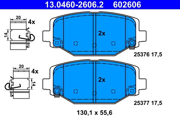 ATE 13046026062 - Гальмівні колодки, дискові гальма autocars.com.ua